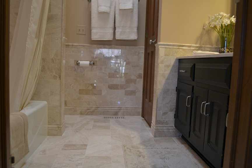 Traditional Marble Bathroom Remodel in Naperville, IL - JW Construction & Design Studio Services