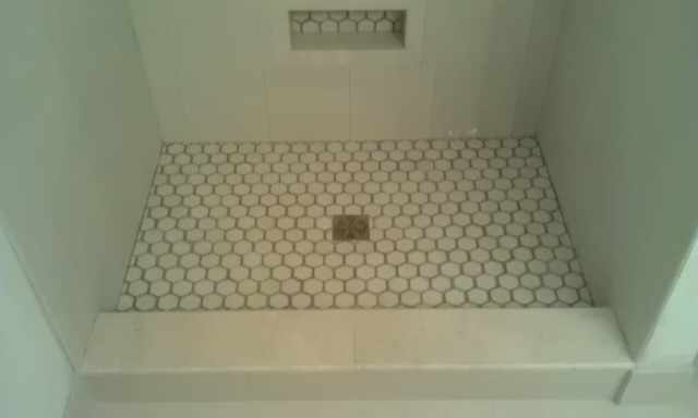 Shower Floor Penny Round Tiles - JW Construction & Design Studio Services